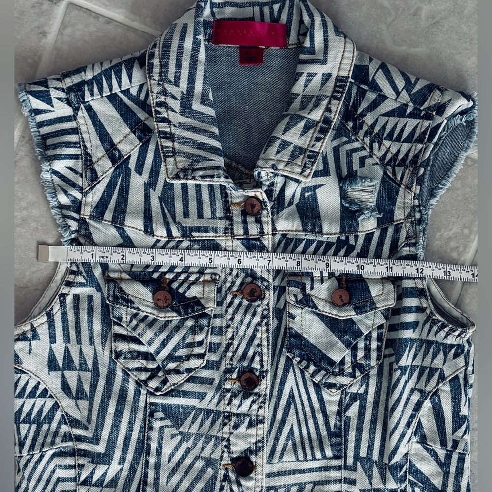 Tinseltown Denim Couture Blue Denim Vest (Small) - Picture 7 of 9
